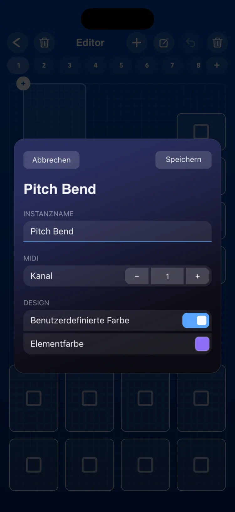 Optionen im Inspektor