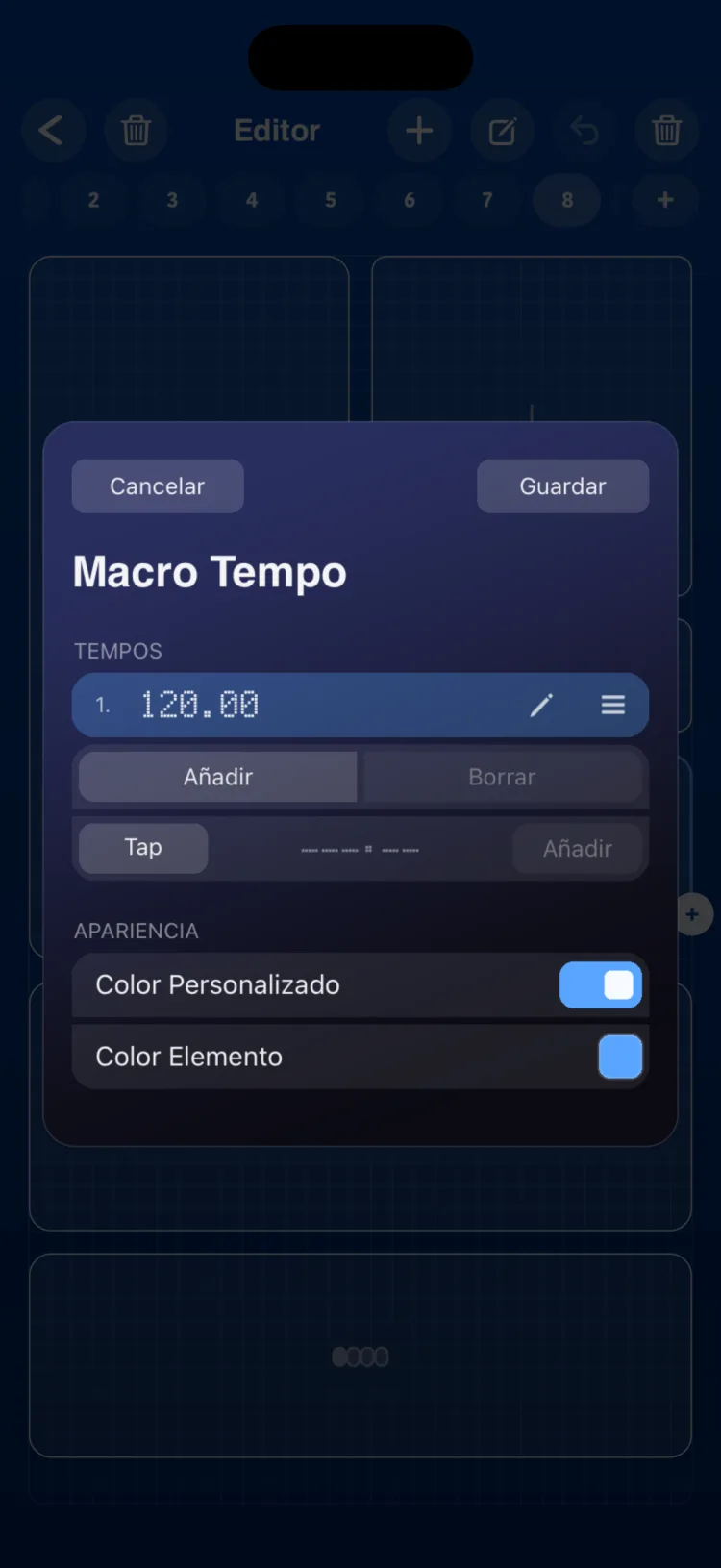 Opciones del inspector