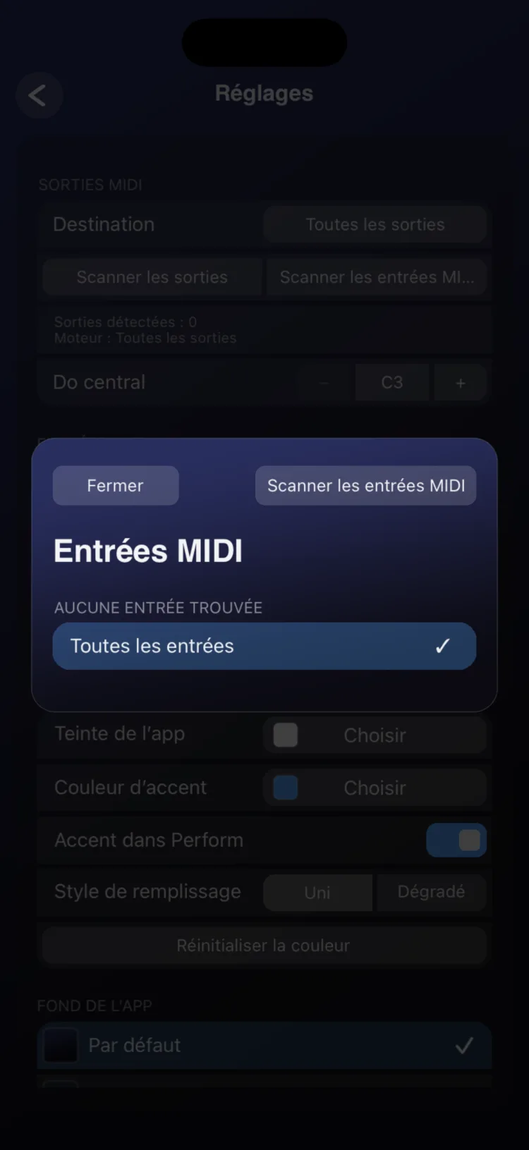 Entrées MIDI