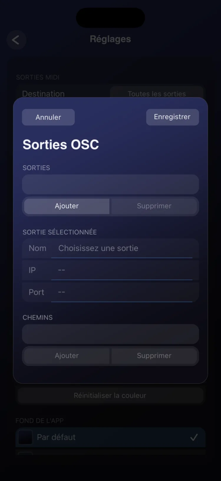 Sortie OSC