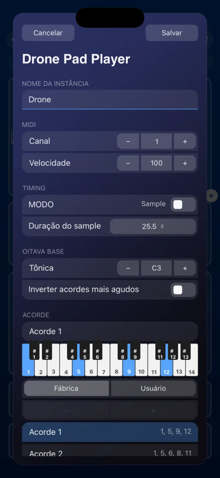 Opções do inspetor